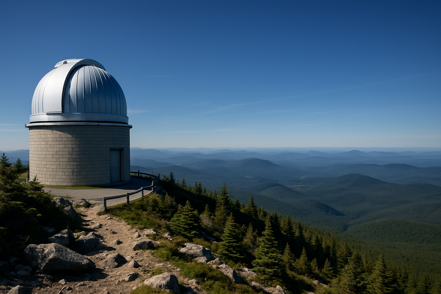 Mont Mégantic observatory panoramic view mountains