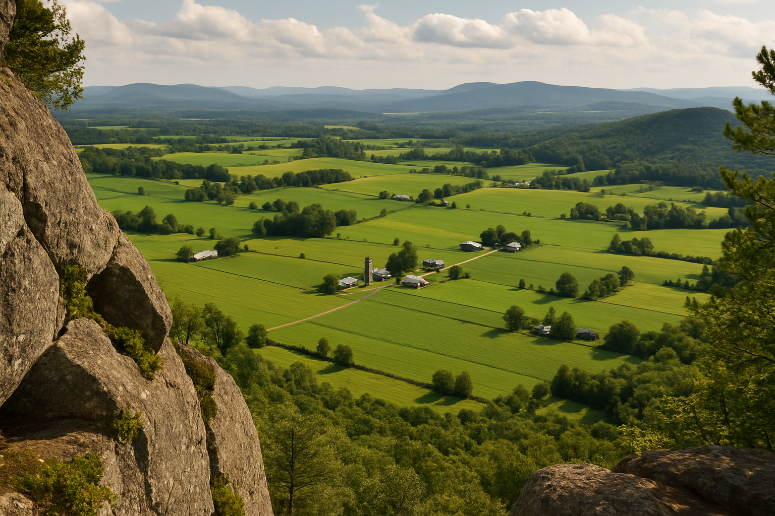 Mont Pinacle cliff view Coaticook valley farms
