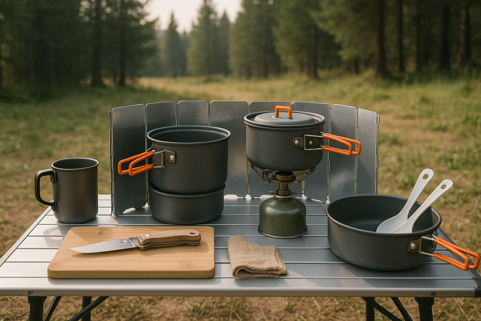camping kitchen setup stove accessories equipment