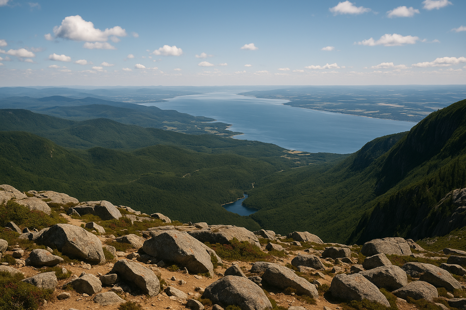 Charlevoix panorama Saint Lawrence River Mont Lac Cygnes