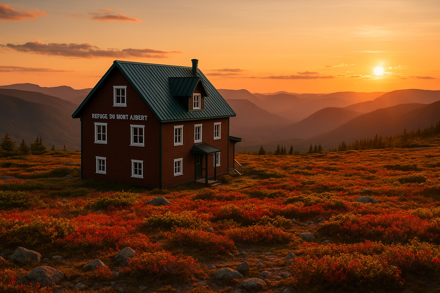Mont-Albert refuge sunset Gaspésie tundra