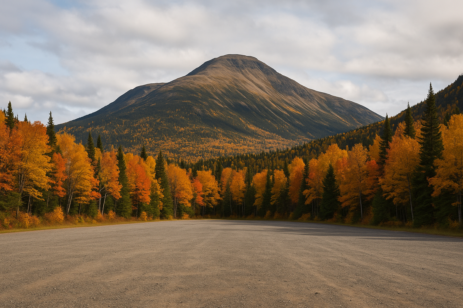Mont-Albert summit view parking fall Gaspésie