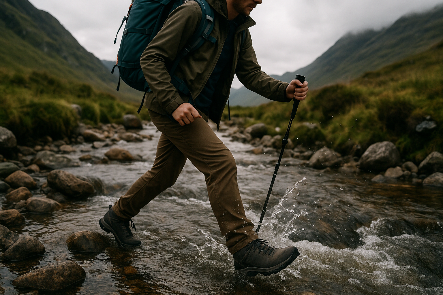 traversée ruisseau chaussures randonnée imperméables