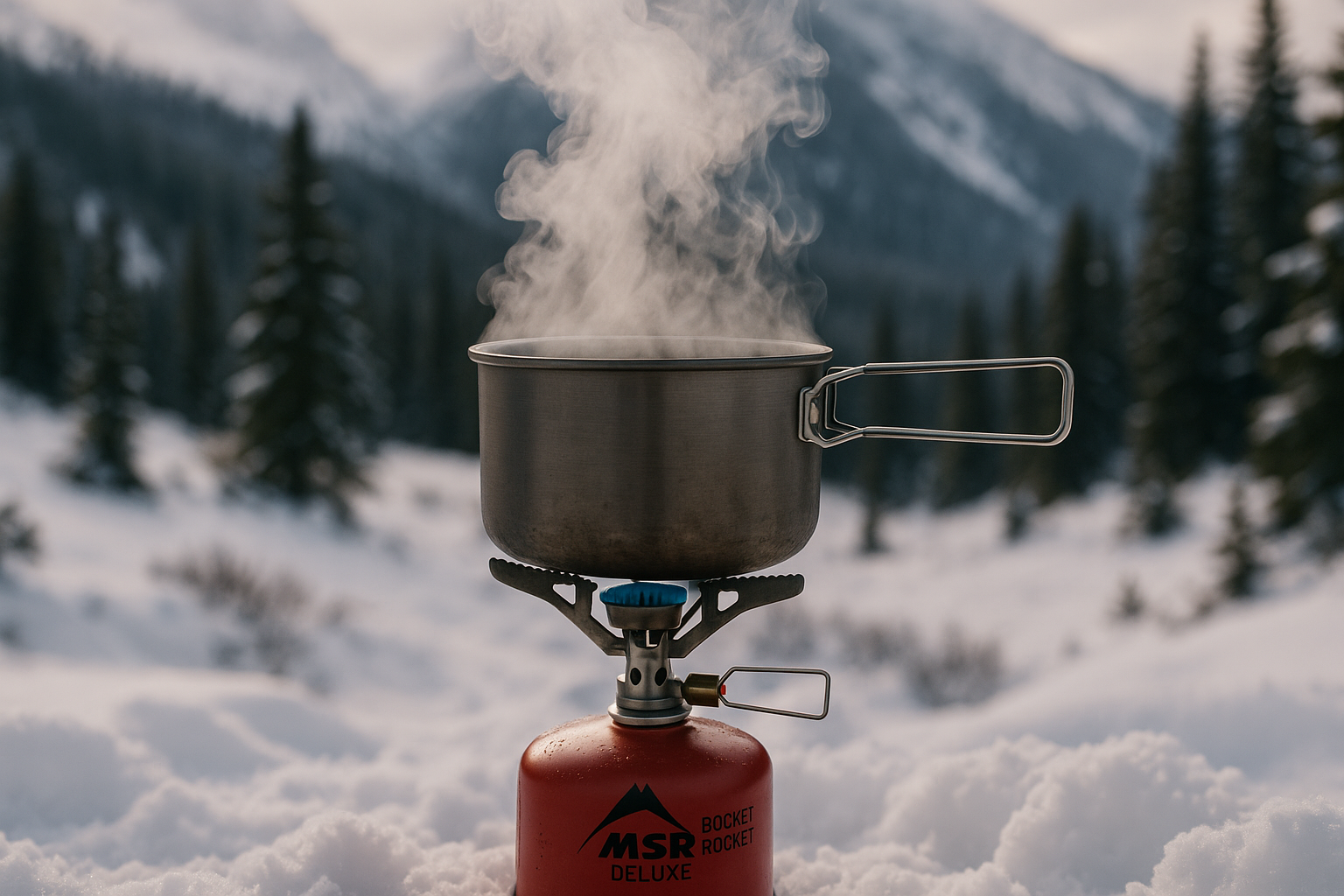 MSR PocketRocket Deluxe stove winter test snow