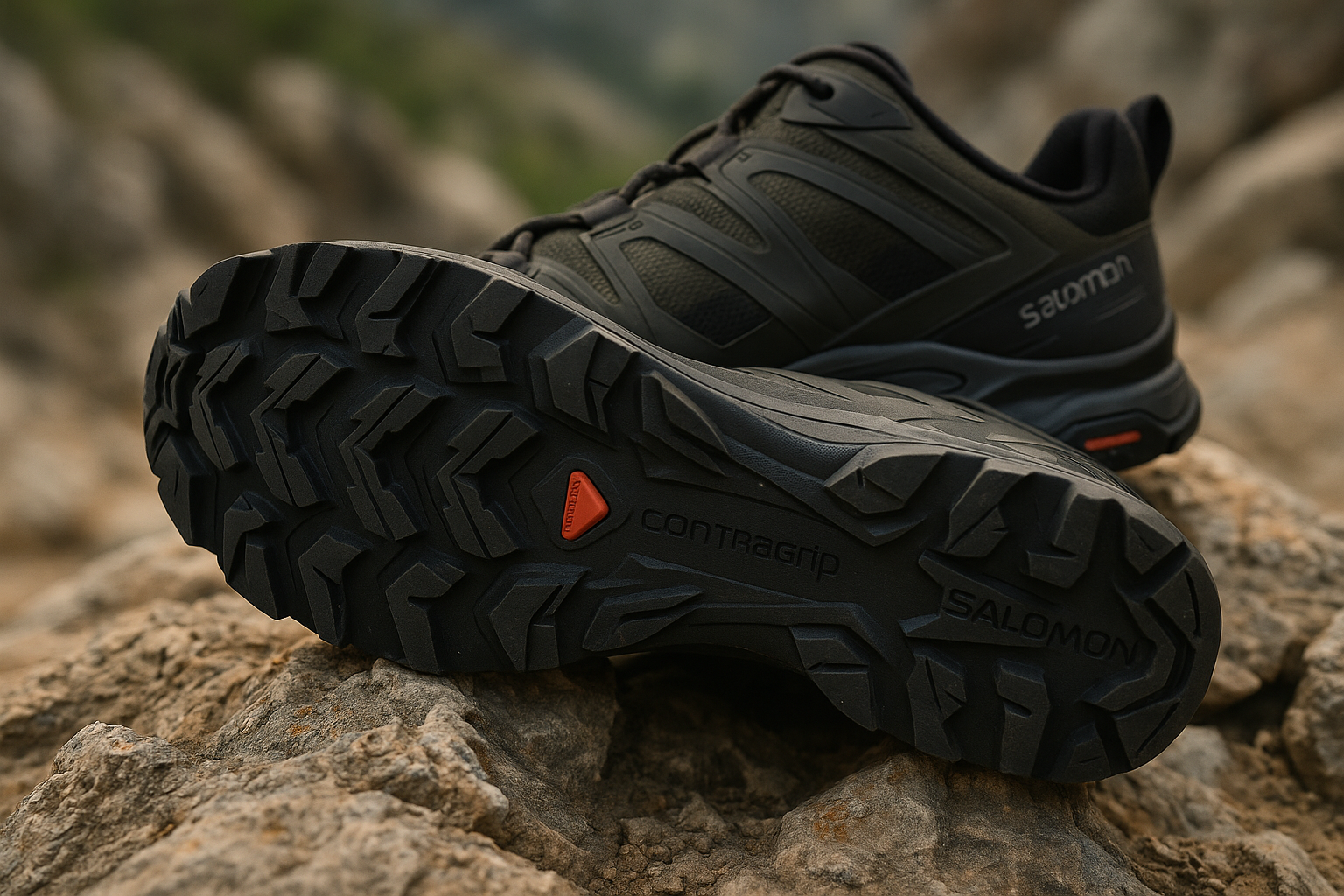 Contragrip sole Salomon X Ultra 4 GTX rocky terrain