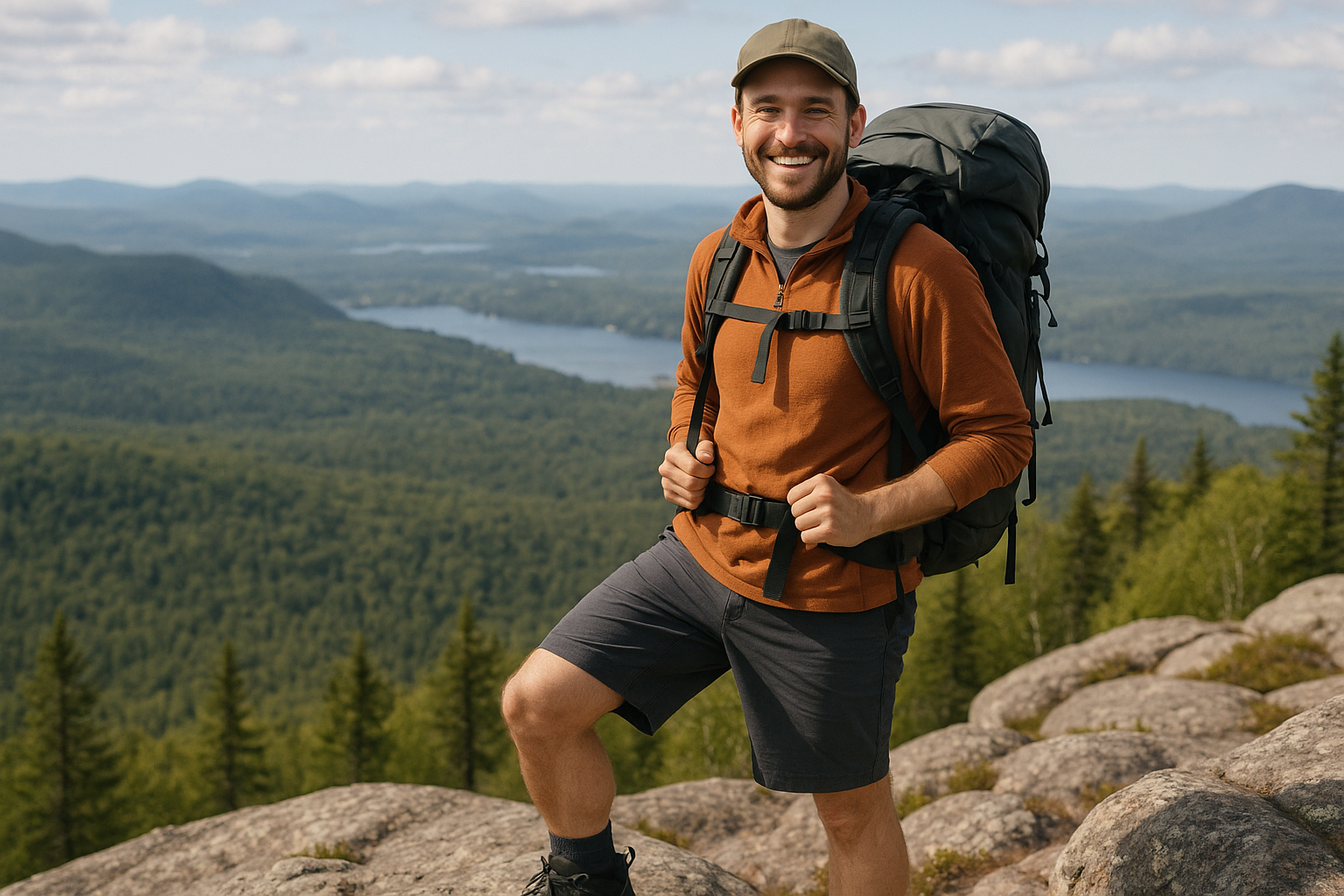happy hiker mountain summit Salomon X Ultra 4 GTX