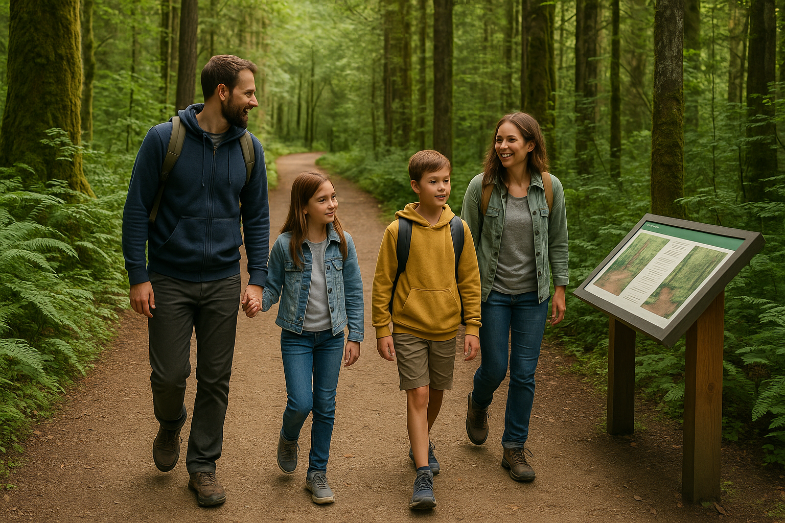 famille randonnée sentier facile enfants