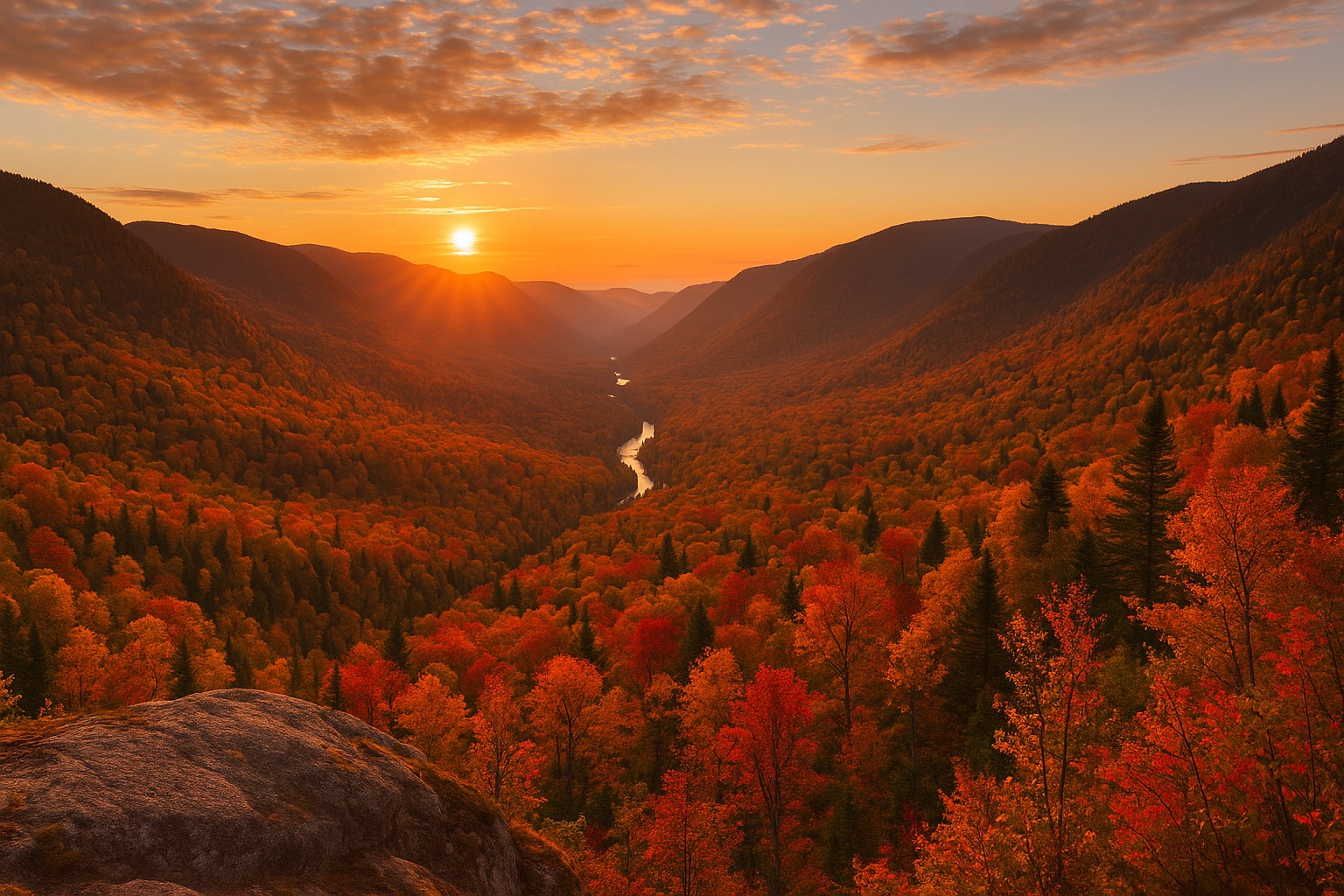 panorama épaule plateau jacques-cartier sunset