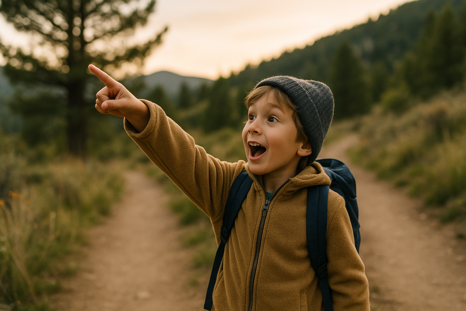 enfant découverte randonnée émerveillement sentier