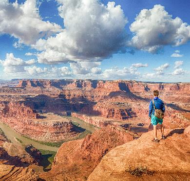 Nevada  valley canyon nature mountain sky outdoor cloud landscape desert overlooking hillside person