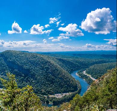 New Jersey  outdoor mountain sky nature landscape hill overlooking cloud water hillside reef land lush distance highland