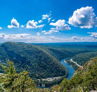 Ohio  sky mountain outdoor nature landscape cloud hill overlooking aerial water hillside reef clouds distance land lush highland