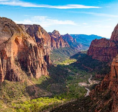 Utah  mountain valley canyon nature sky outdoor rock cloud landscape background escarpment rocky massif badlands batholith hillside overlooking surrounded