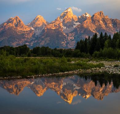 Wyoming  mountain outdoor tree sky nature valley landscape cloud canyon background sunrise snow massif mountain range forest surrounded hillside distance