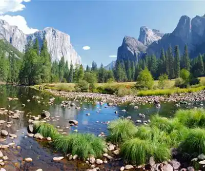 Merced River hiking trail - natural landscape
