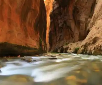 Vue en randonnée de The Narrows
