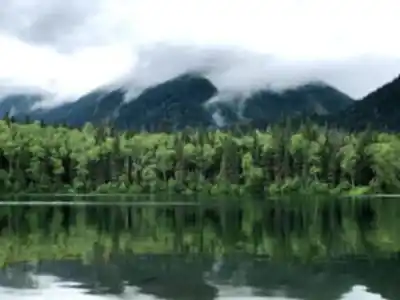 Hiking view of Heart Lake