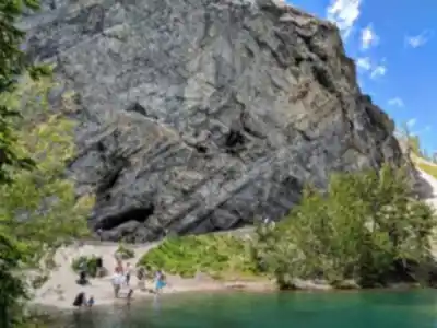Hiking view of Grassi Lakes