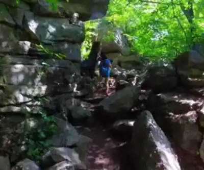 Sams Point Summit, New York hiking trail - natural landscape