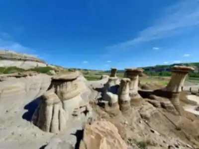 Vue en randonnée de Drumheller Hoodoos Trail