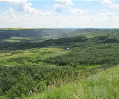 Sentier de randonnée Dry Island Buffalo Jump Provincial Park - paysage naturel