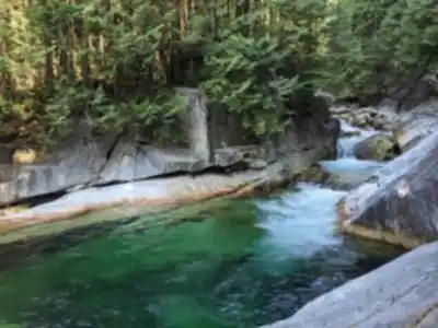 Gold Creek Falls Lower Falls hiking trail - natural landscape