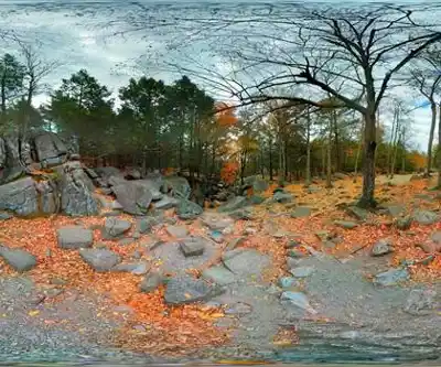 Purgatory Chasm State Reservation hiking trail - natural landscape