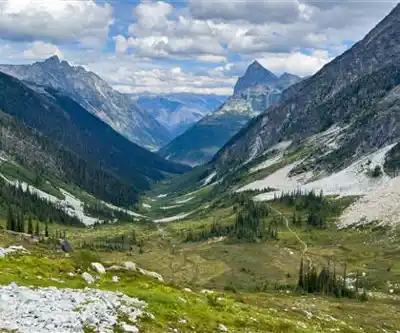 Glacier National Park of Canada hiking trail - natural landscape