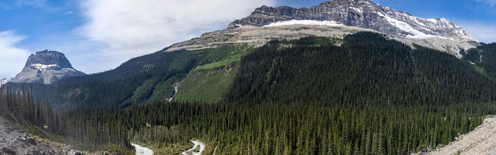 Takakkaw Falls trail - hiking in Kootenay Rockies