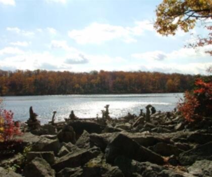 Appalachian Trail Fox Gap to Delaware Water Gap trail - hiking in Pocono Mountains  tree outdoor sky water nature autumn cloud lake fall