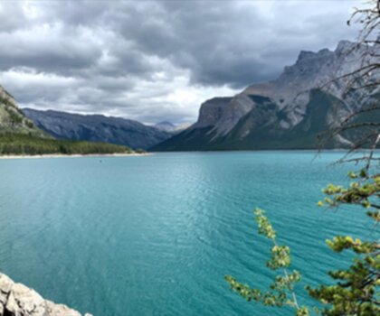 Lake Minnewanka trail - hiking in Canadian Rockies