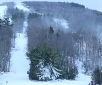 Wachusett Mountain trail - hiking in Central Massachusetts  spring outdoor smoke fog tree snow nature coming steam tear gas sky landscape forest sprinkler system