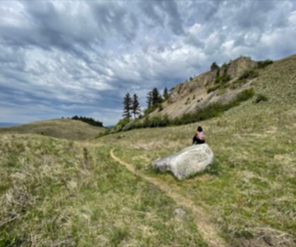 Black Mountain - Sntsk'il'ntən Regional Park trail - hiking in Thompson Okanagan  outdoor snow nature sky skiing mountain landscape tree cloud slope