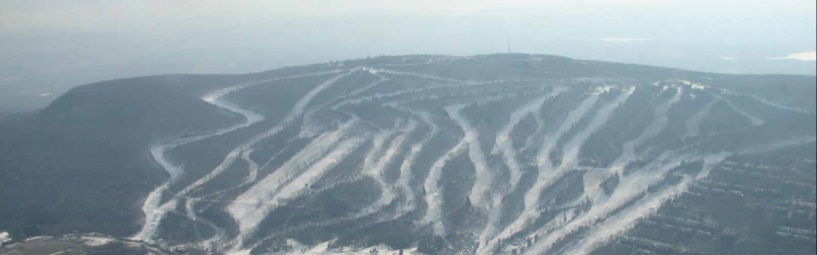 Hiking Camelback Ski Resort - panoramic view  outdoor sky nature snow mountain fog aerial