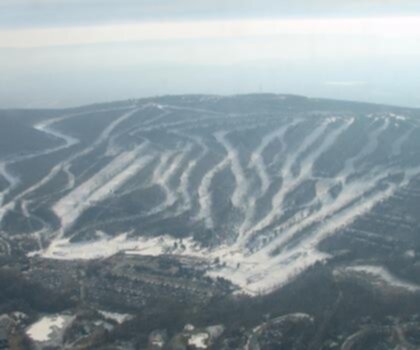 Camelback Ski Resort trail - hiking in Pocono Mountains  outdoor sky nature snow mountain fog aerial