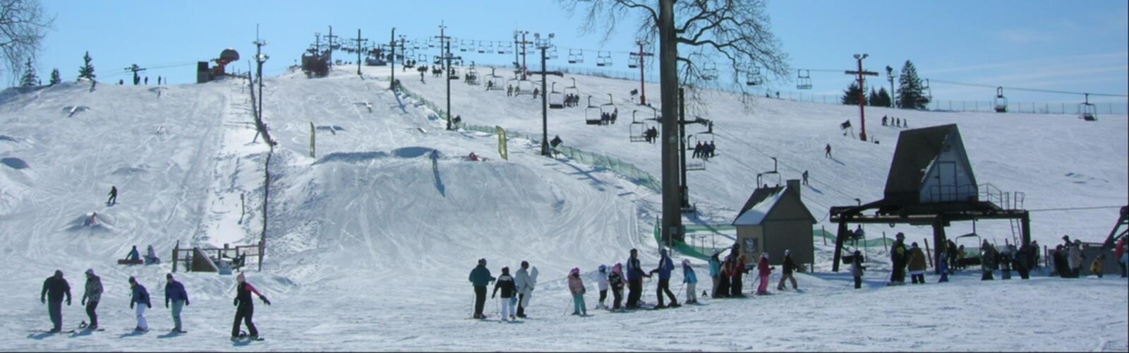 Hiking Brighton Ski Resort - panoramic view  snow outdoor sky skiing winter people snowboarding group ski slope person slope ski several