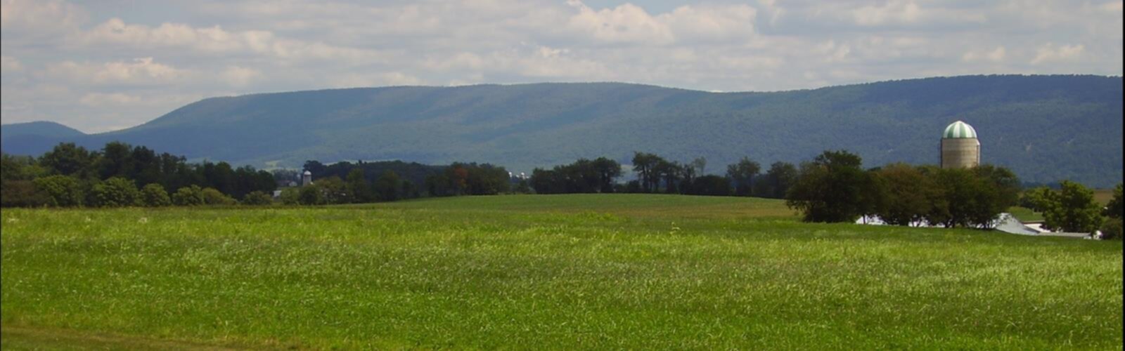 Hiking Tussey Mountain - panoramic view  grass sky outdoor cloud field plant tree mountain meadow grassland green landscape pasture nature prairie farm grassy clouds lush day distance plain highland building land