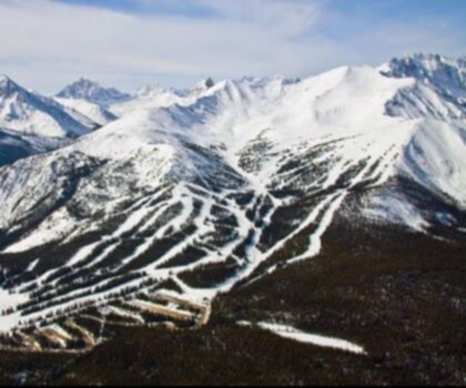 Marmot Basin trail - hiking in Canadian Rockies  snow outdoor mountain sky nature skiing covered ice landscape slope