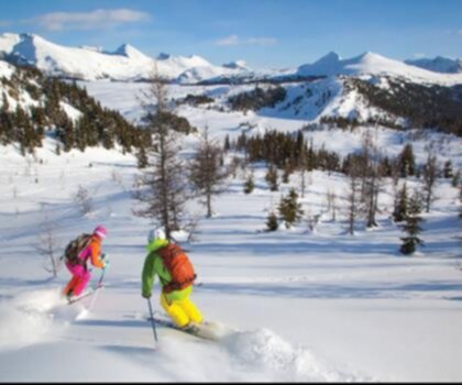 Sunshine Village trail - hiking in Canadian Rockies  snow outdoor sky mountain nature tree covered ski slope ice winter surrounded skiing