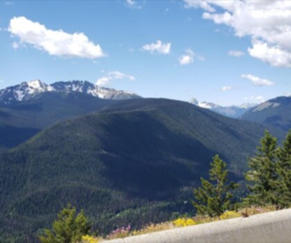 Manning Park trail - hiking in Vancouver Coast Mountains  mountain outdoor sky nature tree landscape fog surrounded land highland
