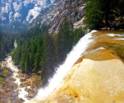 Vernal and Nevada Falls (The Mist) Trail trail - hiking in Sierra Nevada  tree outdoor nature water stream waterfall river watercourse mountain river landscape plant cascade