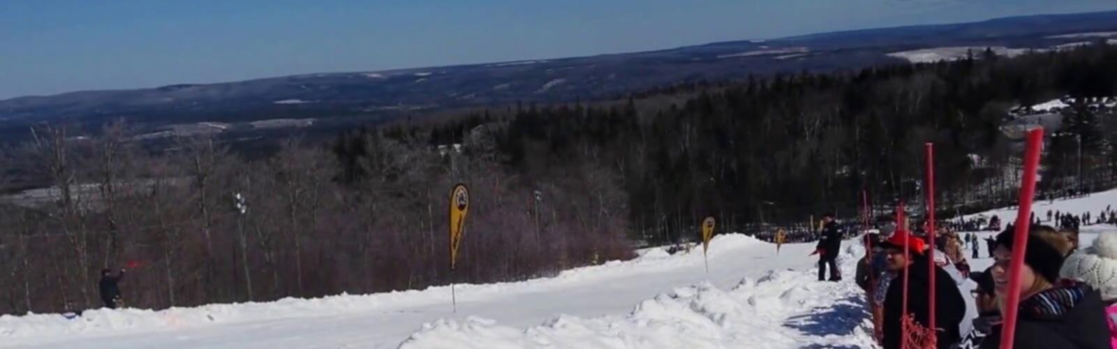 Hiking Crabbe Mountain - panoramic view  snow outdoor skiing nature mountain slope ski slope person