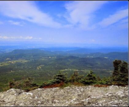 Killington Peak trail - hiking in Green Mountains  mountain outdoor sky nature cloud landscape hill overlooking hillside lush land highland