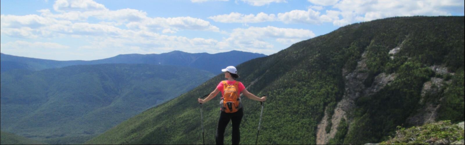 Randonnée Bondcliffs, New Hampshire - vue panoramique  mountain outdoor sky hiking nature person clothing cloud hiking equipment hill hillside highland