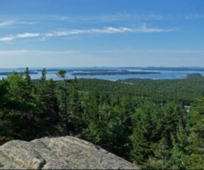 Day Mountain, Maine trail - hiking in Down East & Acadia  tree outdoor water mountain lake landscape sky nature conifer cloud forest plant hillside wooded lush land