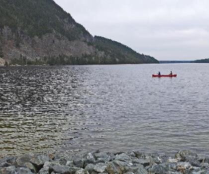 Mansell Mountain, Maine trail - hiking in Down East & Acadia  water outdoor sky boat watercraft lake mountain canoe paddle vehicle kayak boating day distance surrounded