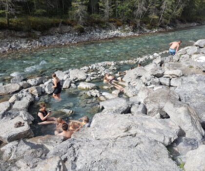 Lussier Hot Springs trail - hiking in Kootenay Rockies