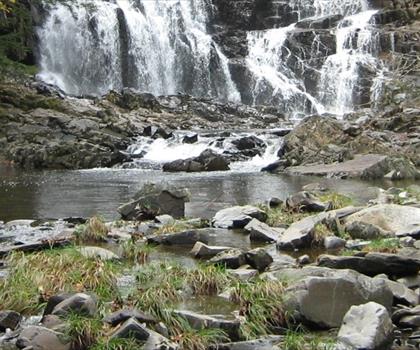 Houston Brook Falls trail - hiking in Maine Highlands